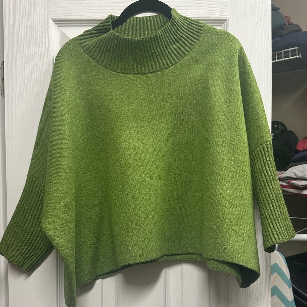 Kerisma Lime Green Ribbed Mock-Neck Sweater
